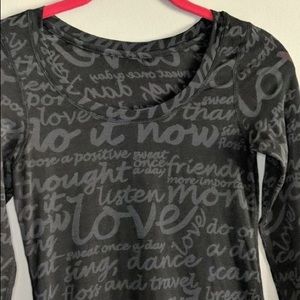 LuLulemon “Love” Long Sleeve T